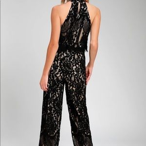 Lulus | Britney Black Lace Halter Jumpsuit